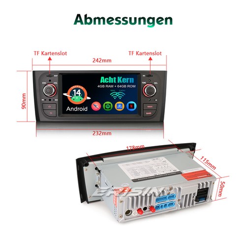 64GB Android 14 Fiat Grande Punto Linea DAB+ Autoradio CarPlay 8-Kern 4G BT Navi - Bild 20 von 22