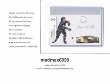 Paul McIntosh Buffalo Sabres AUTOGRAPH AUTO SIGNED INDEX HOCKEY CARD 100% COA