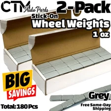 2-Box 1 oz Grey Balance Wheel Weights Stick-on Adhesive Tape Lead-Free 180 pcs