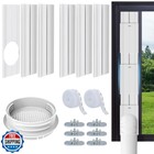 Portable Air Conditioner Sliding Door Vent Kit with 4-in-1 Coupler Filter，Adj