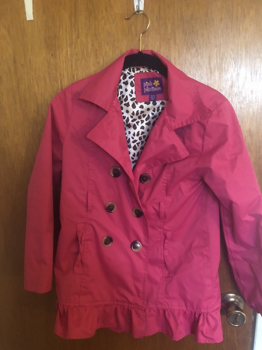 Pink Platinum Girls Rain Coat Pink Cheetah Print Lining Girls SiZe - Main Image