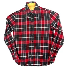 Vintage Weatherproof Flannel Plaid Shirt Mens S Red & Black Button-Down