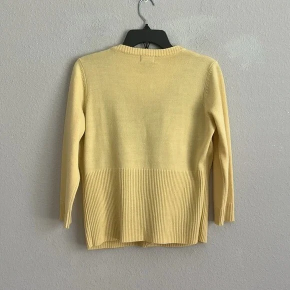 R.Q.T Cárdigan Amarillo con Extensas Cuentas Lentejuelas Construidas Negro Cami Pequeño Foto 3 de 4