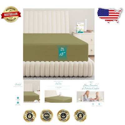 OEKO-TEX Certified 800 Thread Count Full Fitted Sheet - Herb Garden Elegance
