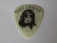 ALICE COOPER Logo & Face Glow In The Dark Concert Tour Rock GUITAR PICK