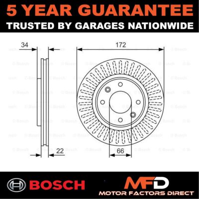 Brake Discs Front Bosch Fits Peugeot Citroen Vauxhall Opel DS Citro�n