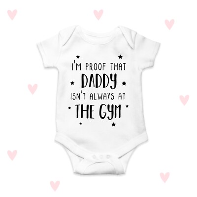 Daddy Gym Baby Grow Boys Girls Sports Exercise Funny Bodybuilder Dad Gifts