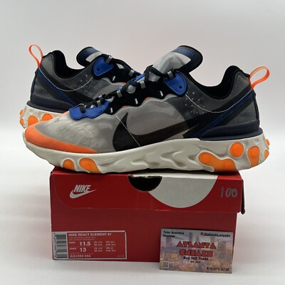 Size Nike React Element 87 Total Orange Blue Black (AQ1090-004)  666003728855|