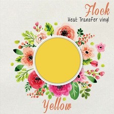 Flock Heat Transfer Vinyl YELLOW HTV T-Shirt 20" Roll Iron On Heat Press