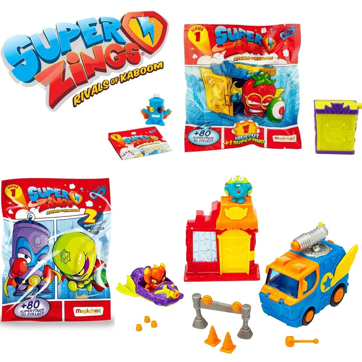 SuperZings Starter Pack - Rivali Di Kaboom - Action Figure Con Mantella E Maschera - 2