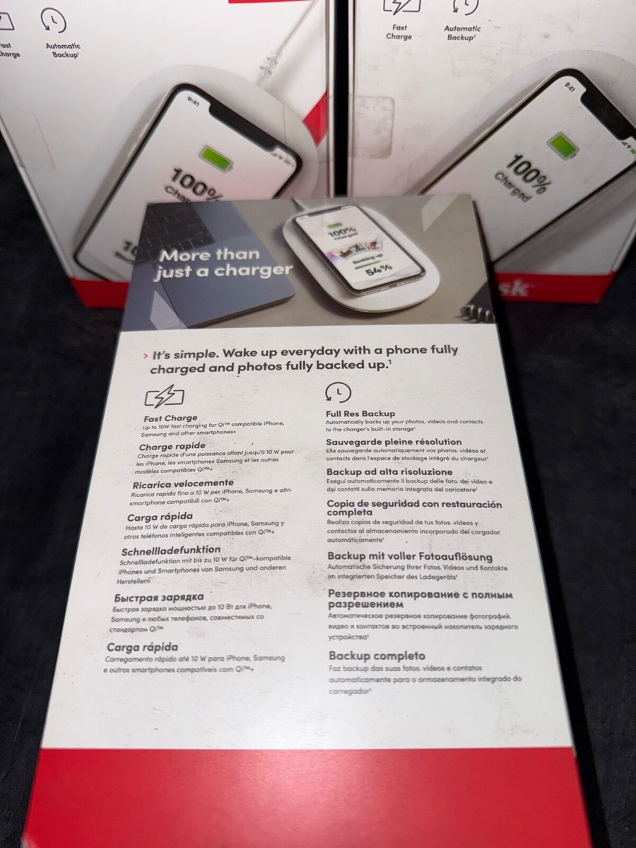 Sandisk iXpand 256GB Wireless Charger Sync + Auto Backup Sandisk iXpand 256GB Wireless Charger Sync + Auto Backup