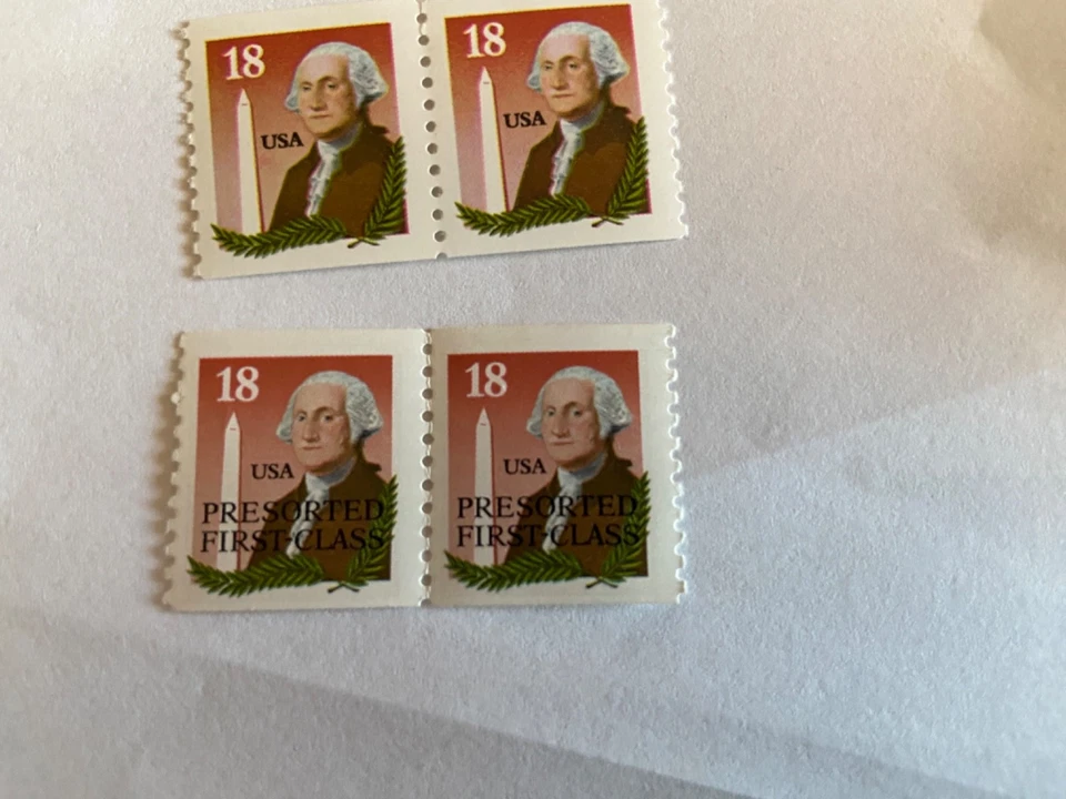 US Stamp 18 Cent SC# 2149 And 2149a Coil Strip of 2  George Washington MNH - Image 4 of 4