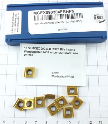 10 St MCEX 090304FRHP5 Bilz Inserts Wendeplatten NOS unbenutzt Mwst. neu WP205