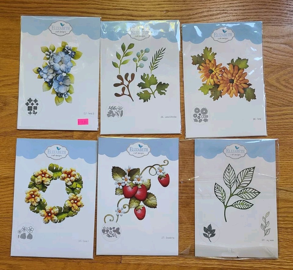 Large Elizabeth Crafts Flower Die Bundle Floral Dies Lot Of 20 Sets