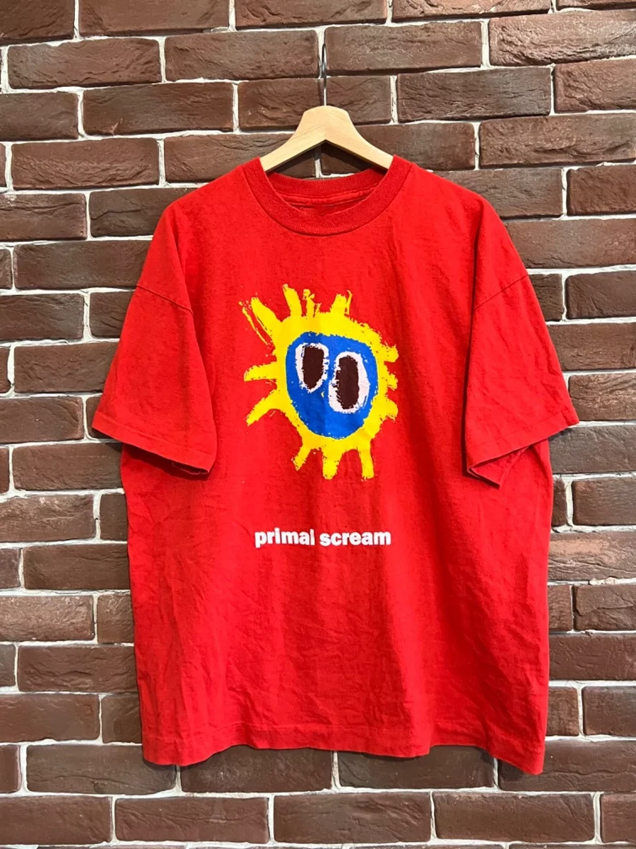 T-shirt Primal Scream Femme – Screamadelica, Large, Manches Courtes, Coton Rouge