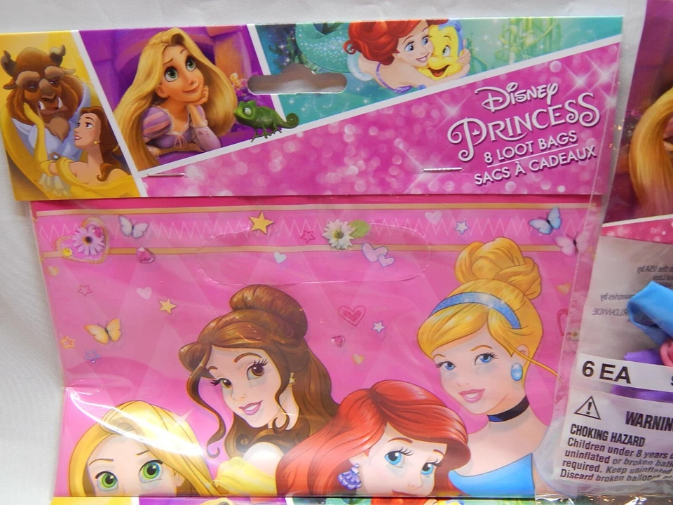 迪士尼公主 30 件生日派对用品战利品袋蜡烛气球  — 第 4/4 张图片