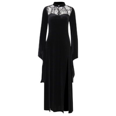 green emerald velvet dress Modest Pleated Flare Dress Bell Sleeves