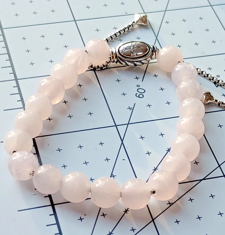 Pulsera Mujer David Yurman 8mm Cuarzo Rosa Ajustable Foto 2 de 4