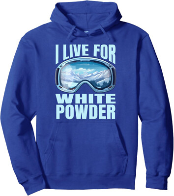 #ad #ad I Live For White Powder Ski Snowboard Goggles 80s 90s Unisex Hooded Sweatshirt $32.99