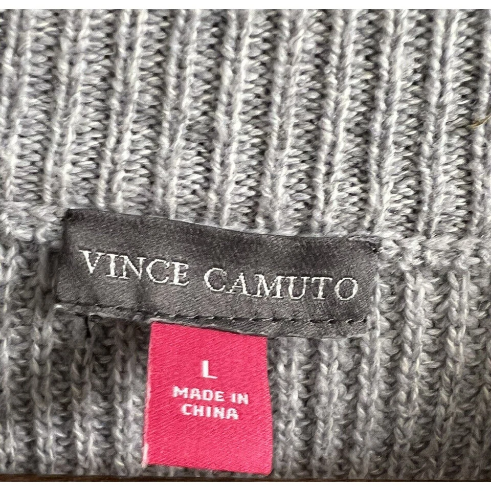 Mangas tejidas palomitas de maíz Vince Camuto gris talla lg Foto 4 de 4