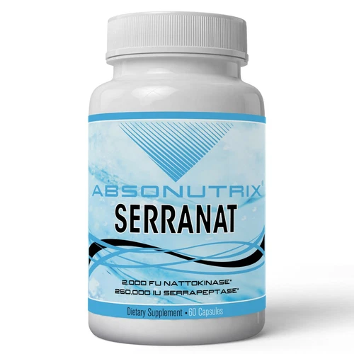 Absonutrix Serranat 60 cap Nattokinase 2000fu serrapeptase 250,000iu 600mg heart