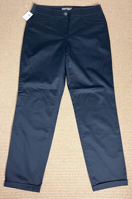 Gerry Weber Womens Dress Pants Size 8 Black Mid Rise Flat Front Pockets Cuffed