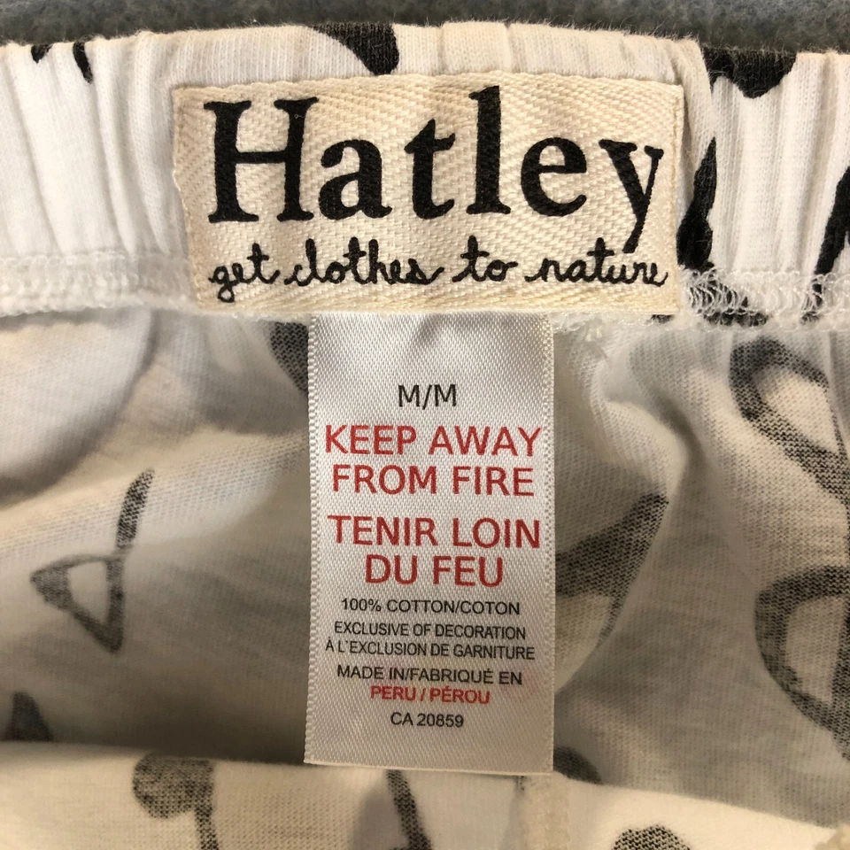Hatley Musical Notes Jersey Pants Ivory Womens Med Stretch PJs Bottom ONLY-Flaw - Image 4 of 4