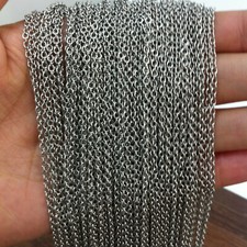 5/10M Jewelry Finding Stainless Steel Strong 3mm Oval Chain Silver In Bulk