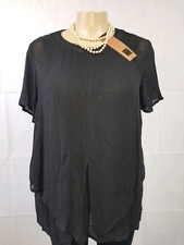 Vintage Carole Little Top Tunic Crinkle Rayon Hippie Boho Size 6 NEW Retail 68