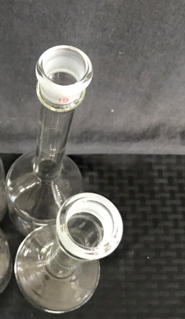 (3) QLA 500mL Glass Class A TC TD Volumetric Flask w/ 19 Glass Stopper