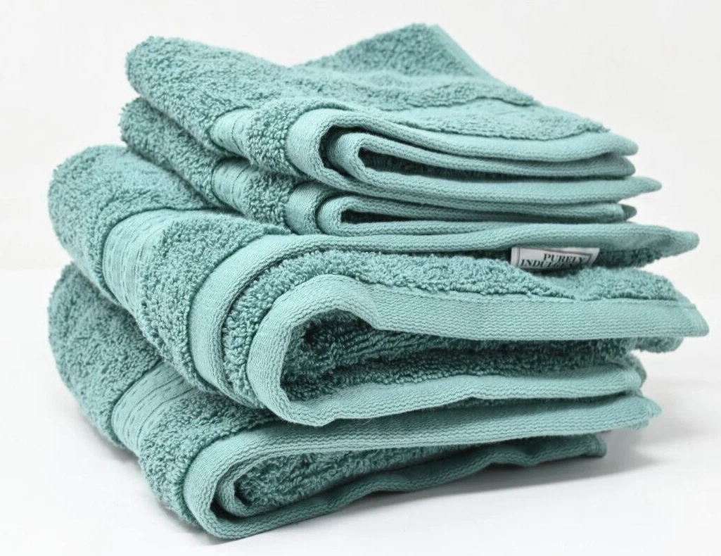 Purely Indulgent 4 piece Cotton Hand Towel and Wash Cloth set Green