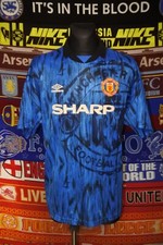 4.5/5 Manchester United adults XL 1992 away original football shirt jersey