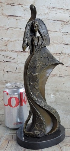 Bronze Sculpture an Erte Tribute by Mavchi Hot Cast Detailed Marble Base Figure - Picture 2 of 10