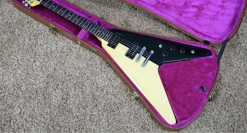 1984 Scorpions Rudolph Schenker Flying V Electric Guitar Black&White 6String JUN