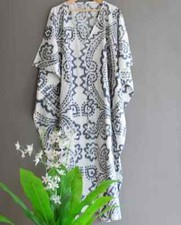Indian White Kimono Kaftans Summer Dress Night Gown Maxi Bridal Caftan Dress US
