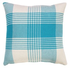 EHC Premium Tartan 100% Cotton Cushion Cover Pillow Case 17" X 17"- Teal