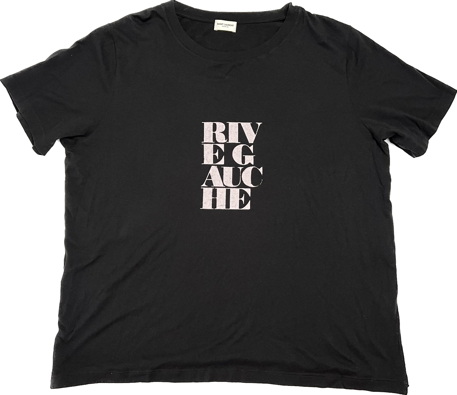 T shirt uomo Saint Laurent Paris nera Rive Gauche taglia X Large nuovissima