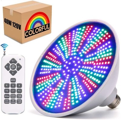 Pool Lights, 120V 40W RGB Color Changing Underwater LED Pool Light for Inground