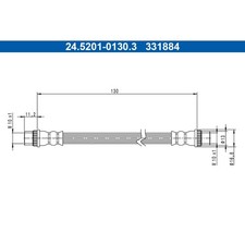 Bremsschlauch ATE 24.5201-0130.3 für Renault Espace V Talisman Megane IV
