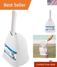 Compact Dust-Free Cat Litter Scoop  Discreet Holder - Pearl White, Modern Style