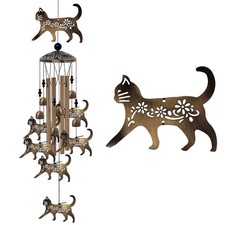 Outdoor Cats Wind Chimes Gifts for Mom - Bronze Memorial Wind Bells, Mobile S...