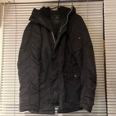 Alpha Industries N-3B Jacket Black Latcocod for Men Military Coat