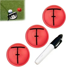 3-Pack Impact Ball Liner Golf Ball Marker, Easy Ball Marking Stencil, Golf Ball