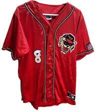 Washington Wild Things #8 Minor League Logo Frontier Vintage Red Jersey M