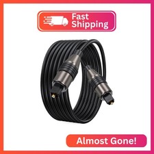 FEMORO Fiber Audio Optical Cable 10 Ft Long, Toslink S/PDIF Optic Cord Replaceme