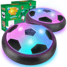 2 Pack Hover Soccer Ball with 8 Pcs Batteries, Air Floating Soccer Toy with LED