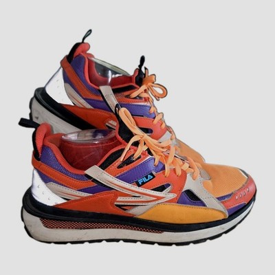Fila Mens Sandenal Athletic Sport Shoes Orange Purple Size 11.5