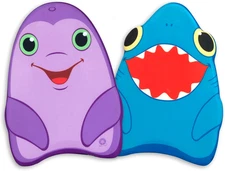 Sunny Patch Dolphin and Shark Kickboards - Learn-To-Swim Pool Toys (Set of 2)