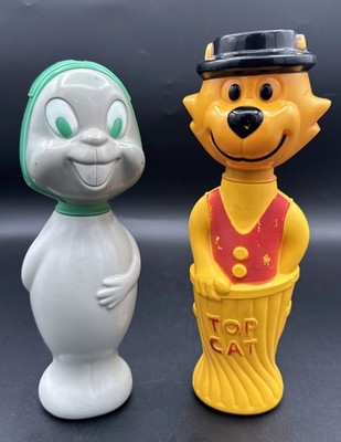 Blow Mold Top Cat/Flying Squirrel Soakies Shampoo Bottle Palmolive 1960s READ