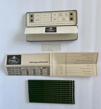 VTG A.W. FABER CASTELL-12 9000 H Drafting/Technical Pencils in Tin NOS MINT!